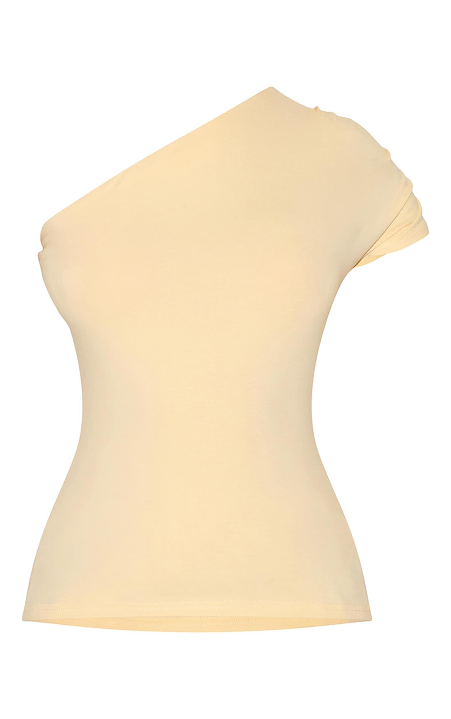 Butter Yellow  One Shoulder Asymmetric Top Product Image