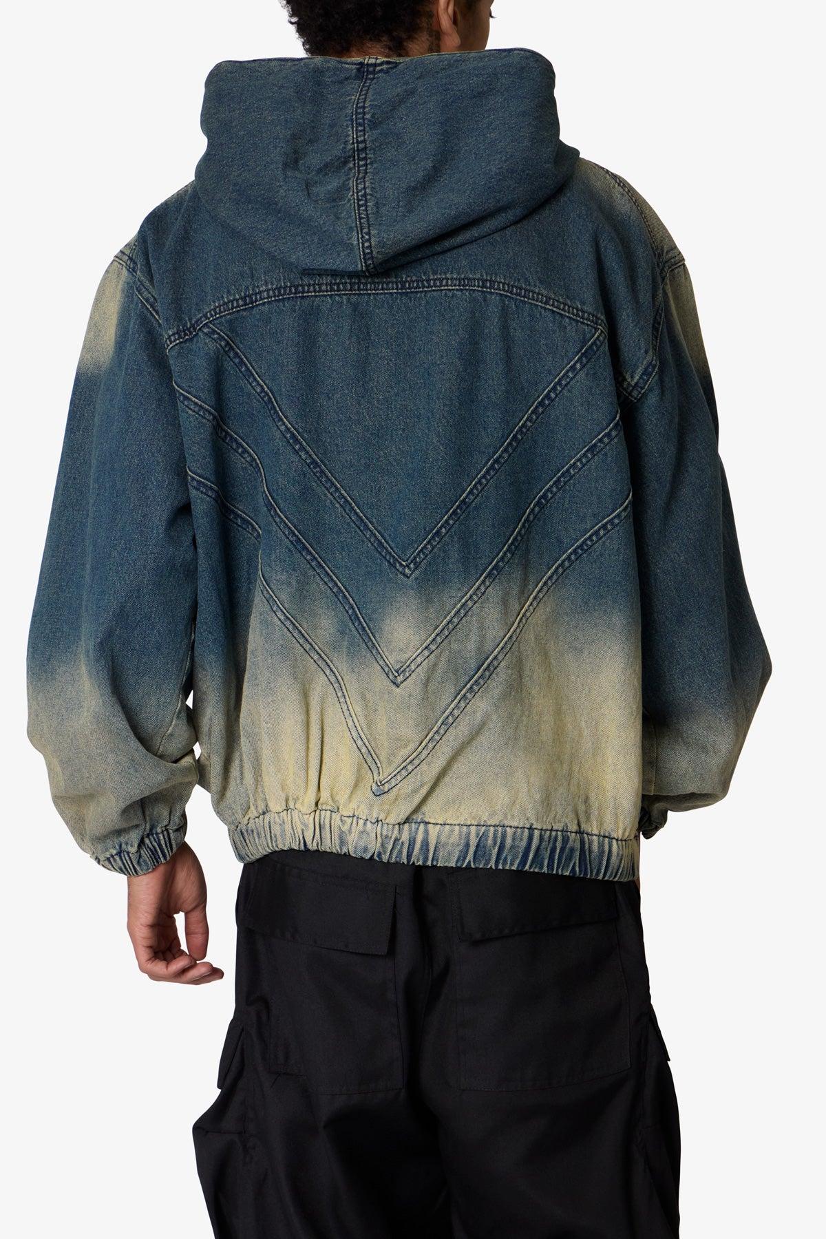 Sludge Denim Quarter Zip Jacket - Blue/Green Product Image