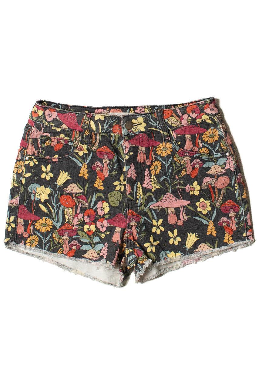 Mushroom & Wildflower Cut Off Shorts Product Image