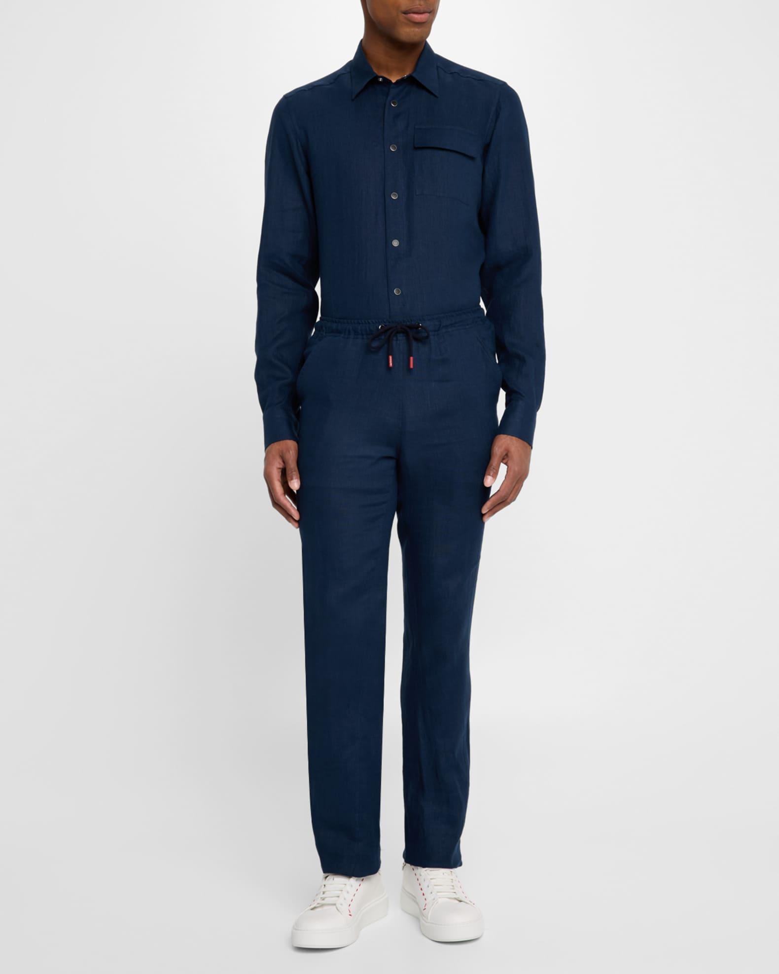 Men's Linen Snap-Front Overshirt Product Image