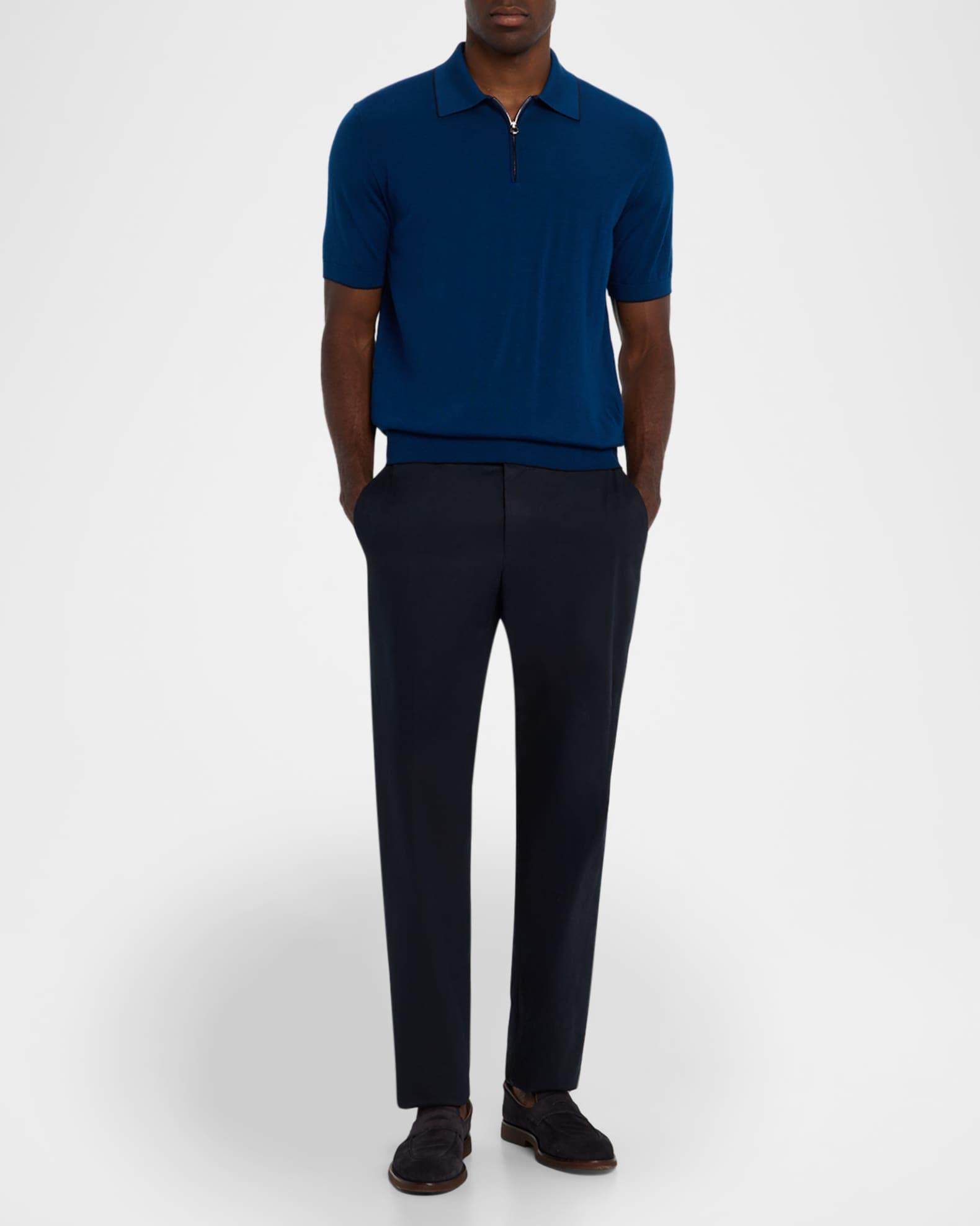 Men's Quarter-Zip Short Sleeve Polo Sweater Product Image