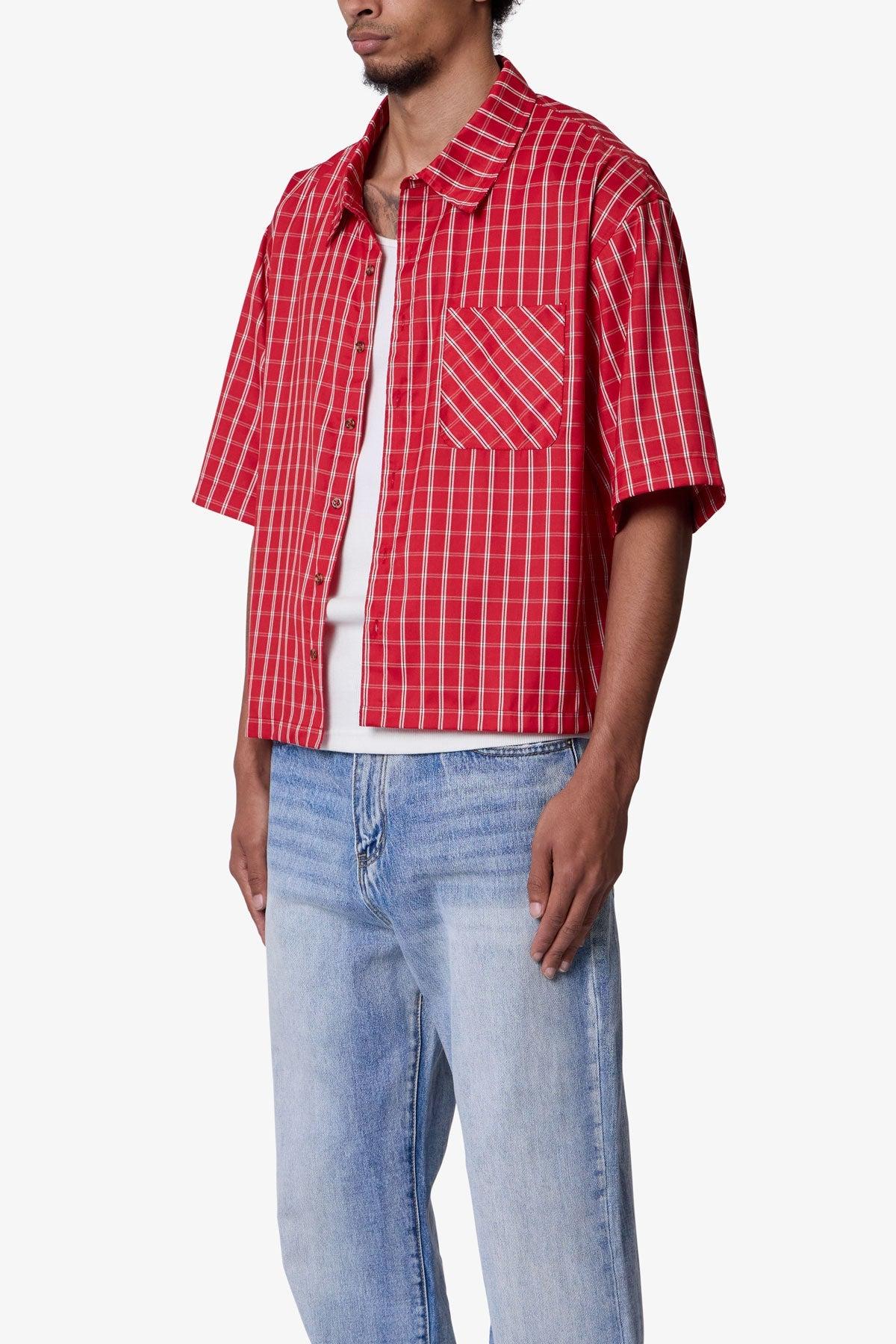 Crispy Poplin Over Shirt - Red Product Image
