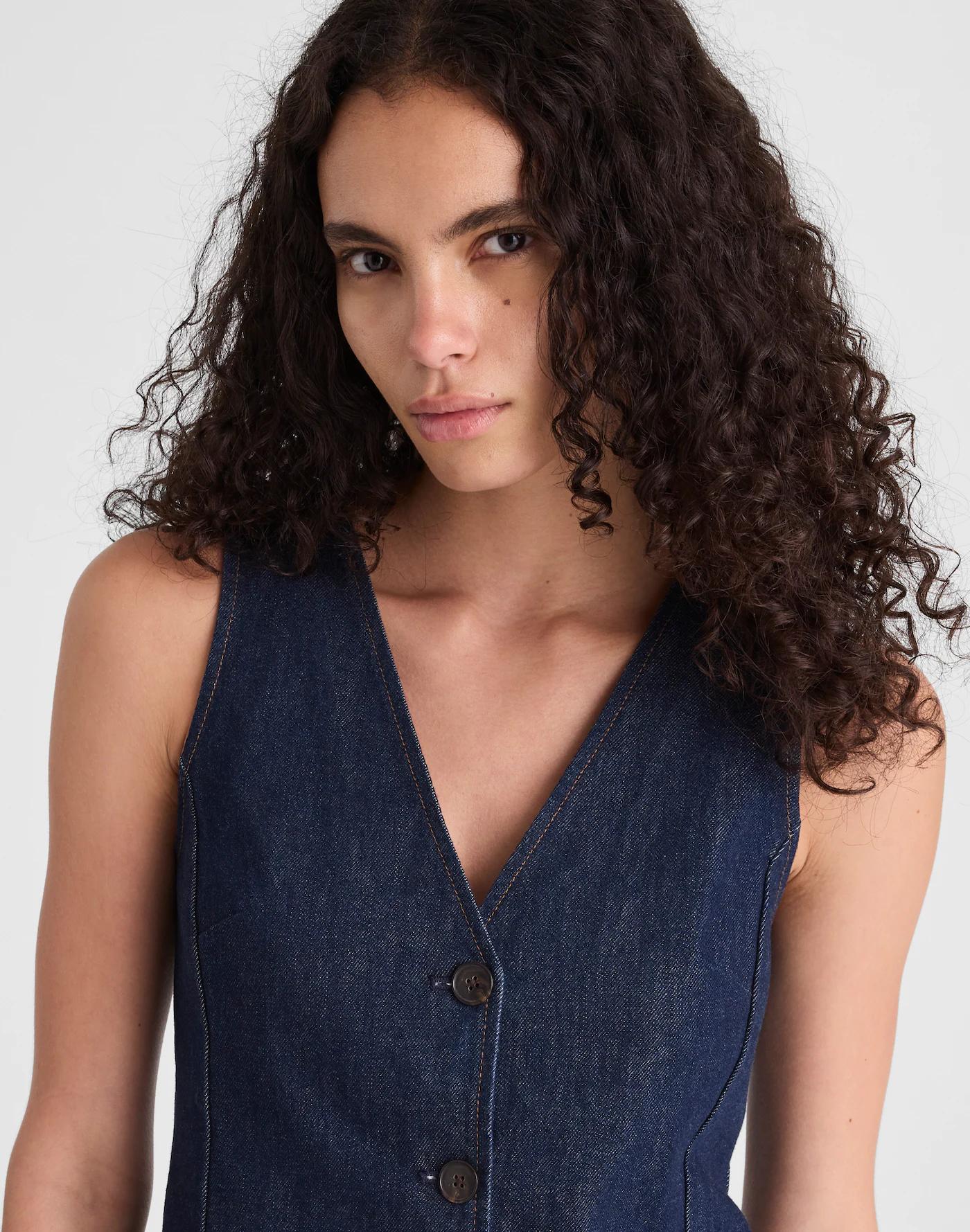 Denim Cutaway Vest Product Image