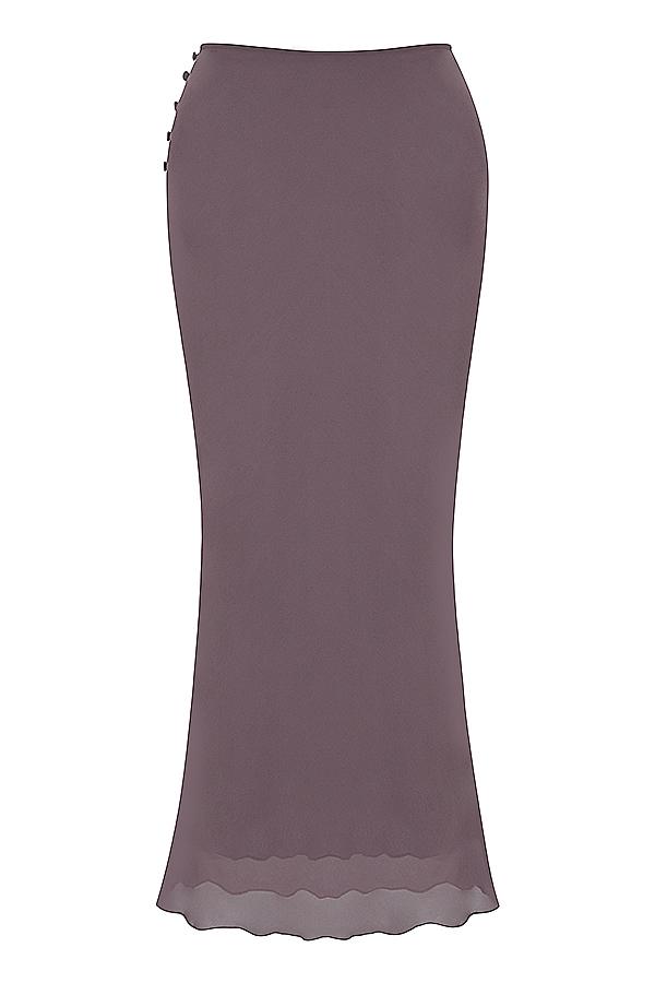 Dyana  dark mauve bias cut maxi skirt - sale Product Image