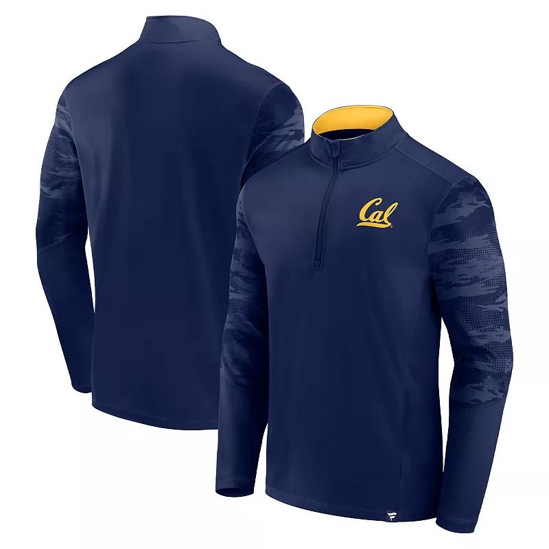Men's Fanatics Branded Navy Cal Bears Ringer Quarter-Zip Top, Size: 2XL, Blue Product Image