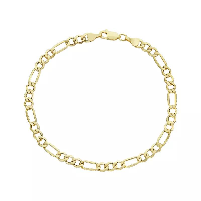 Mens 10k Gold 4.65 mm Figaro Chain Bracelet Product Image