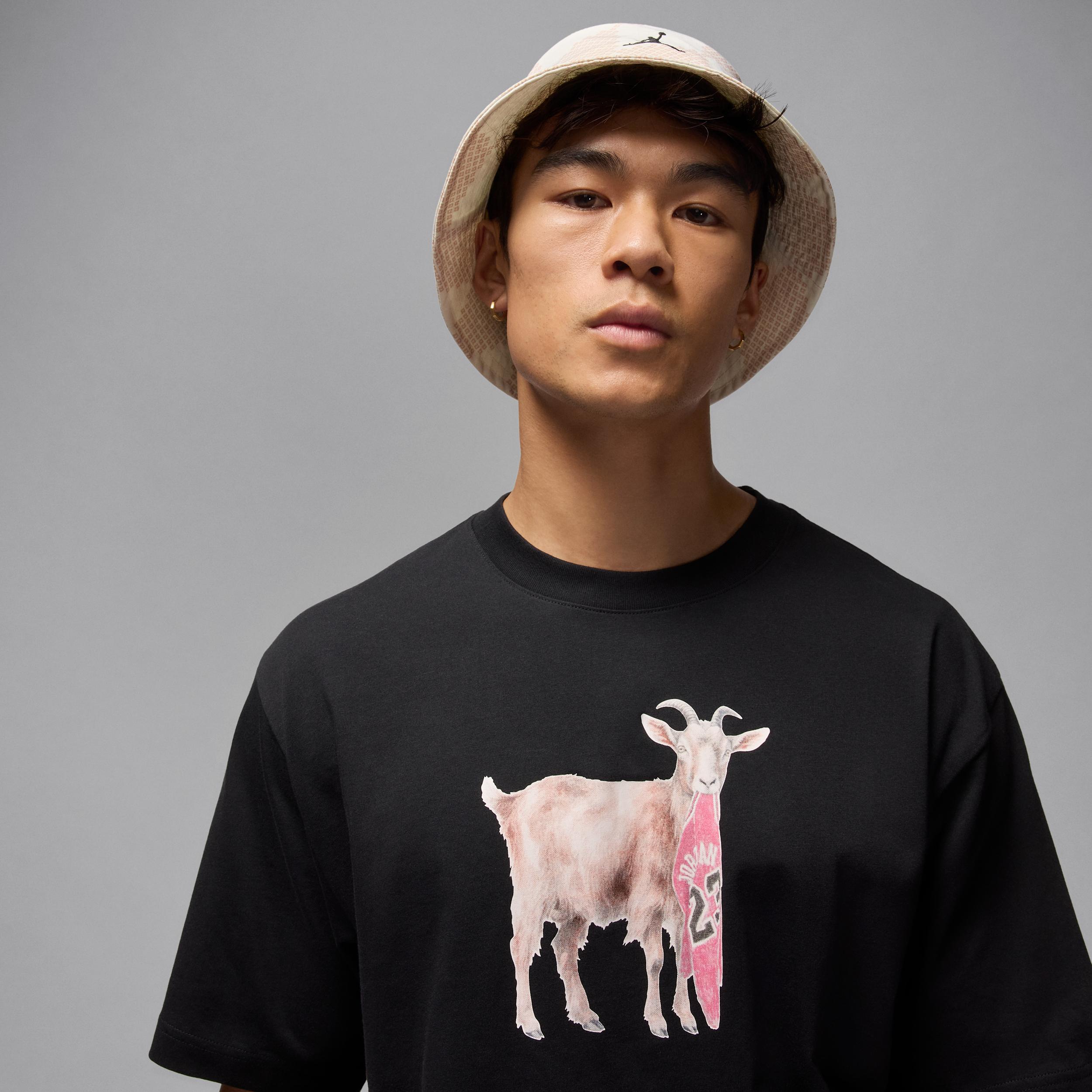 Jordan Mens Jordan NC GOAT Short Sleeve Crew - Mens Black/White Product Image