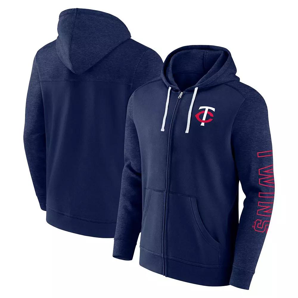 Men's Fanatics Branded Navy Minnesota Twins Offensive Line Up Lightweight Full-Zip Hoodie,  Product Image