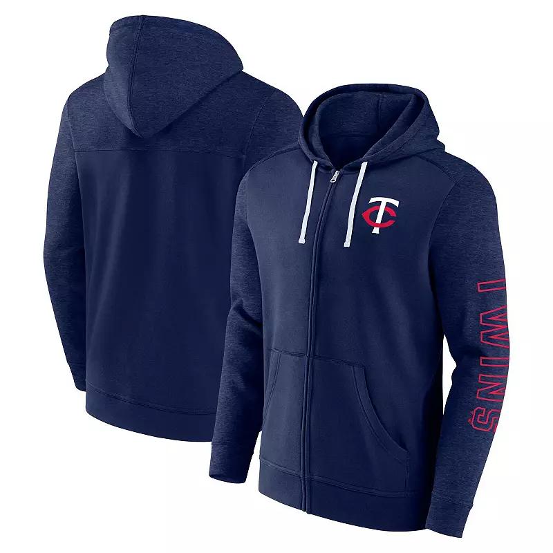 Men's Fanatics Branded Navy Minnesota Twins Offensive Line Up Lightweight Full-Zip Hoodie,  Product Image