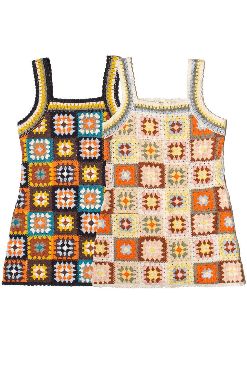 Crochet Granny Square Mini Dress Product Image