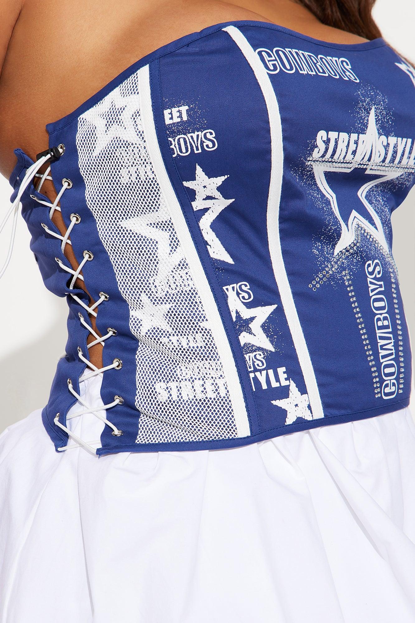 All Star Player Corset Top - Royal/combo Product Image