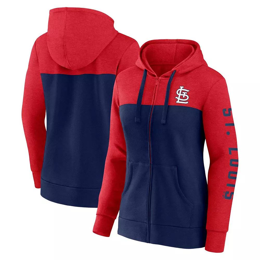 Women's Fanatics Branded Red/Navy St. Louis Cardinals City Ties Hoodie Full-Zip Sweatshirt,  Product Image