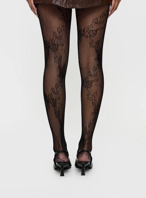 Murmur Lace Stockings Black Product Image