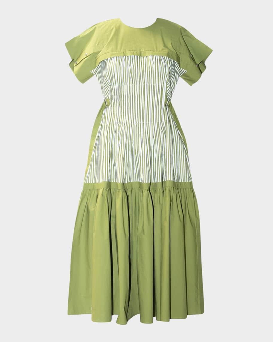 Chasma Striped Cotton Midi Shirtdress Product Image