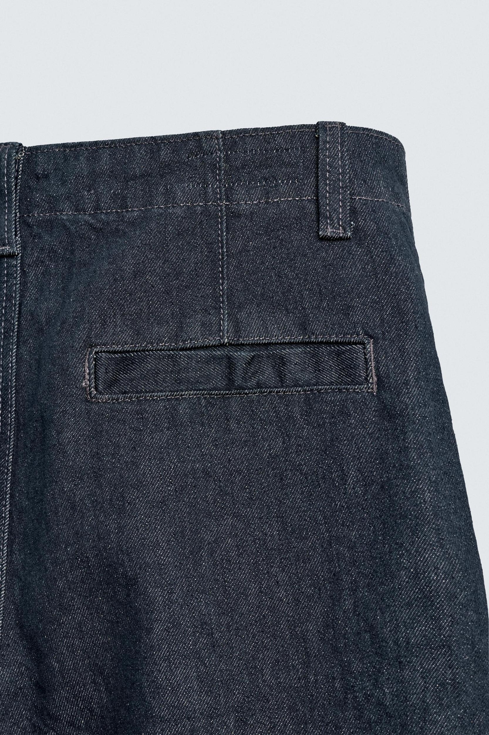 RELAXED FIT DENIM JORTS Product Image