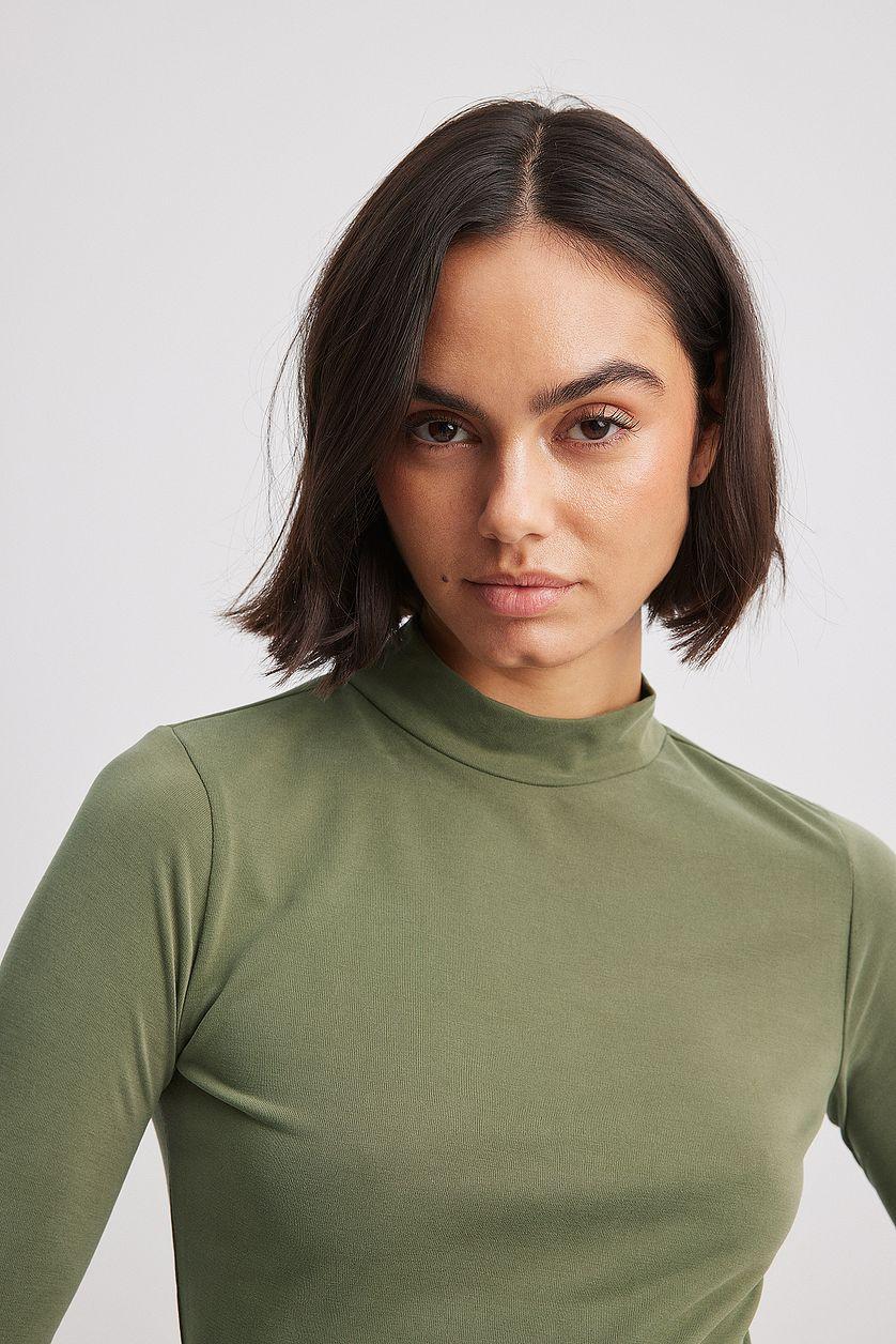 Turtleneck Jersey Top Product Image