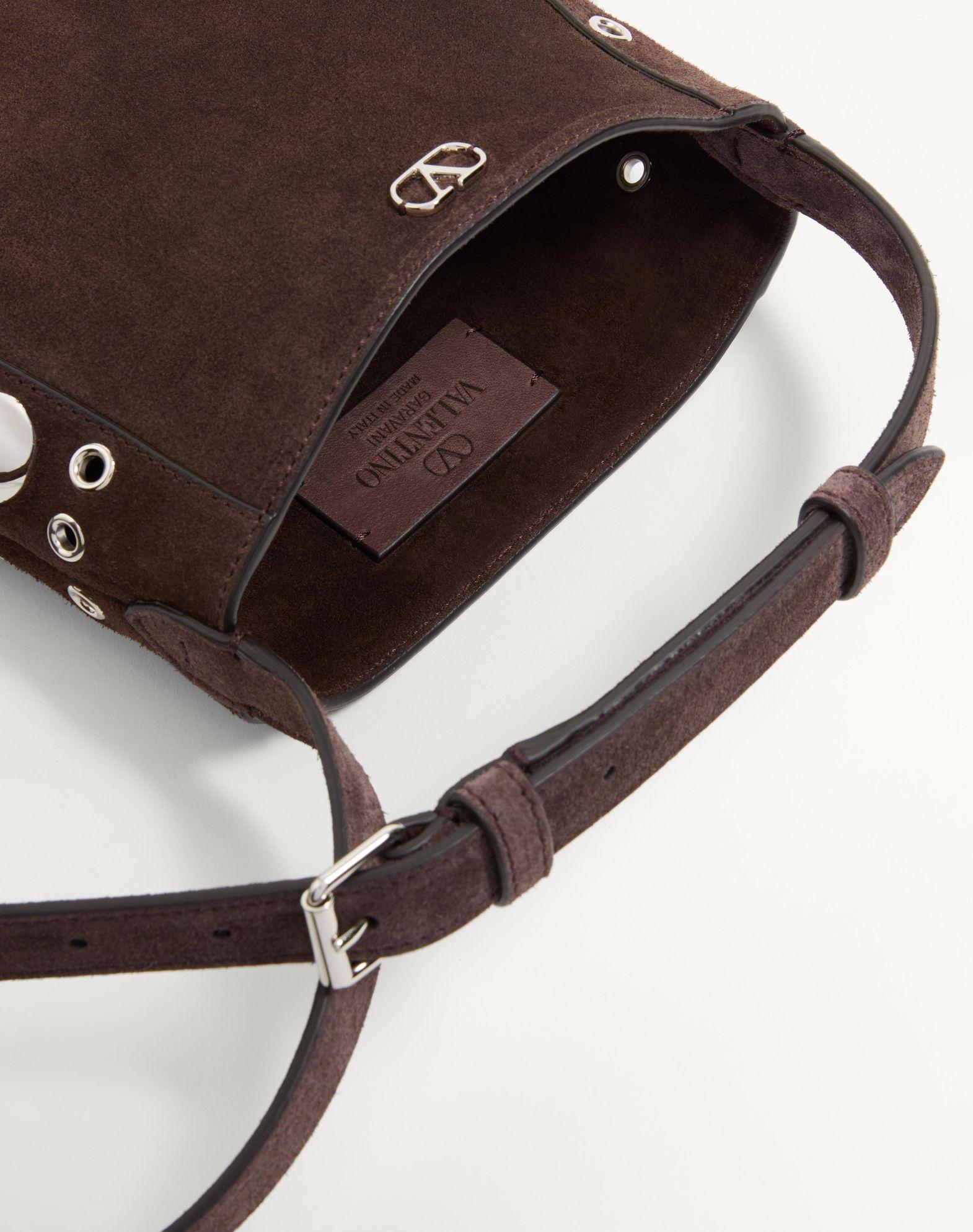 Valentino Garavani Nellcôte Small Shoulder Bag In Suede With Fringes Product Image