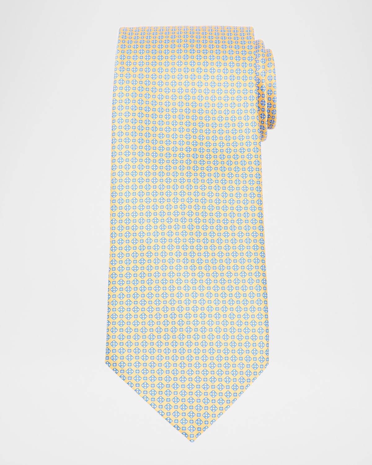 Mens Micro-Geometric Silk Tie Product Image