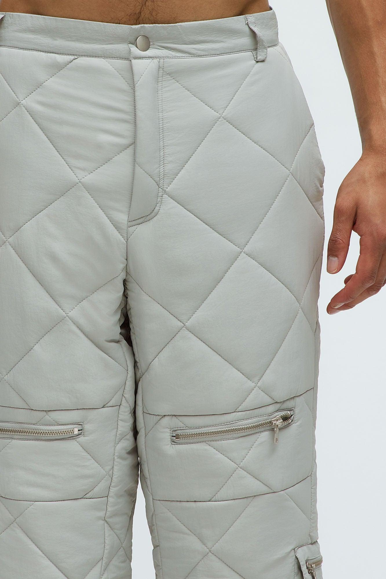 Dayton Straight Quilted Cargo Pants - Grey Product Image
