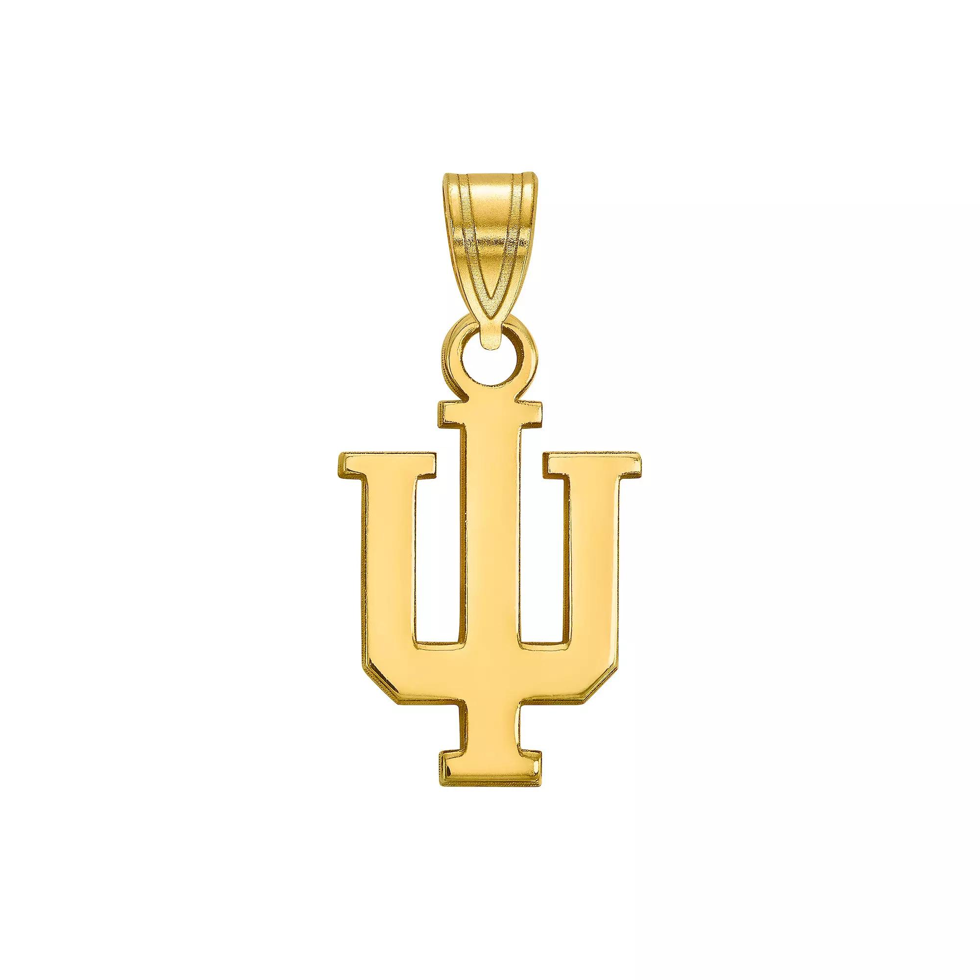 LogoArt Sterling Silver 14K Gold Plated Indiana Hoosiers Small Pendant, Women's, Size: 18 mm Product Image