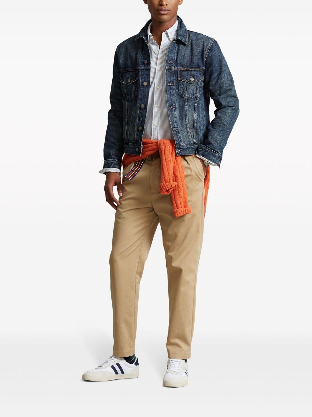 classic-collar cotton denim jacket  Product Image