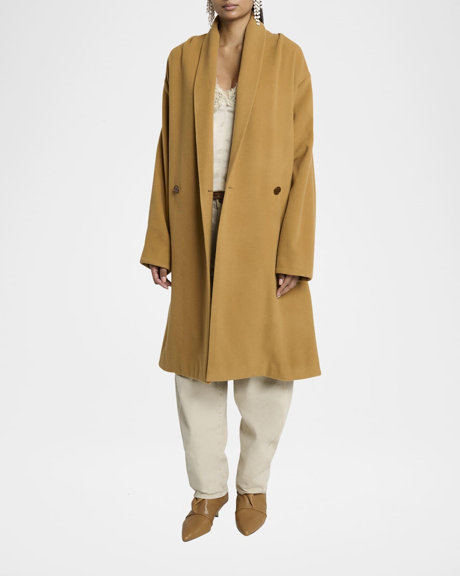 Elise Double-Breasted Wool Cashmere Coat Product Image
