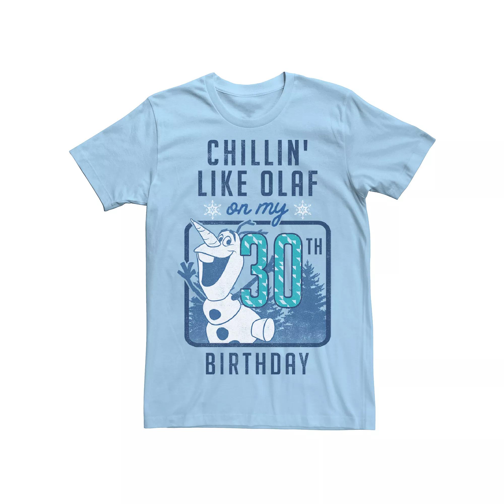 Disney's Frozen Olaf Men's Chillin' Like On My 30th Birthday Tee, Size: XXL, Light Blue Product Image