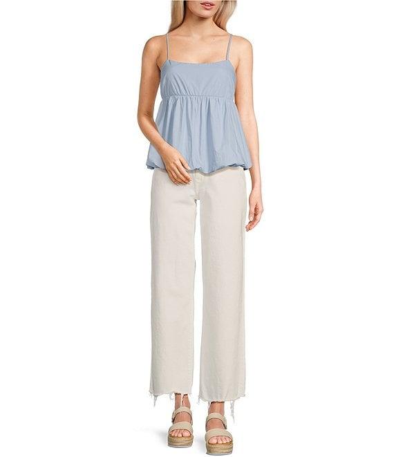 Moa Moa Sleeveless Solid Bubble-Hem Tank Top Product Image