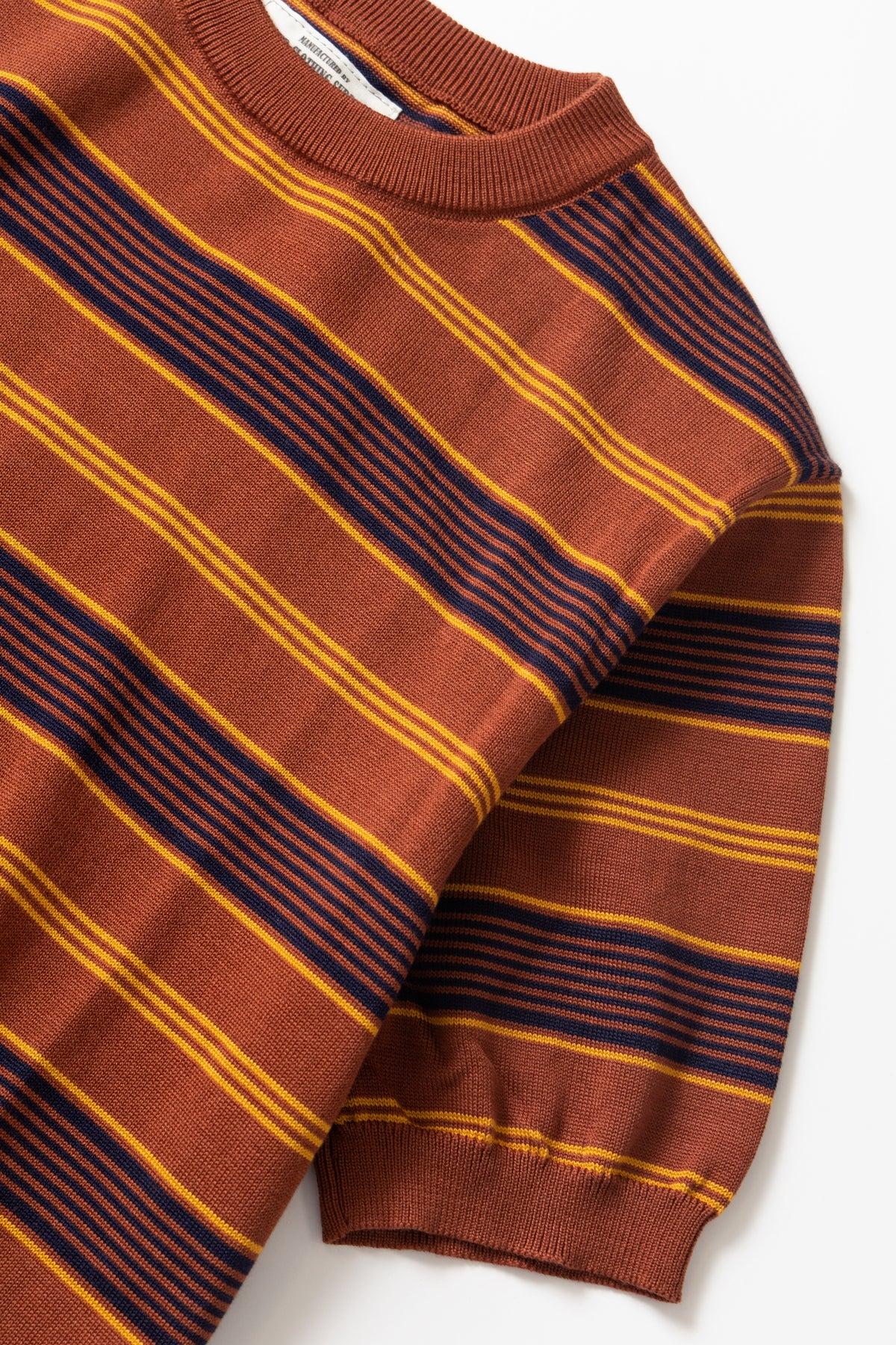 Okonkwo MFG - 50's Knitted Striped Shirt - Brown Product Image