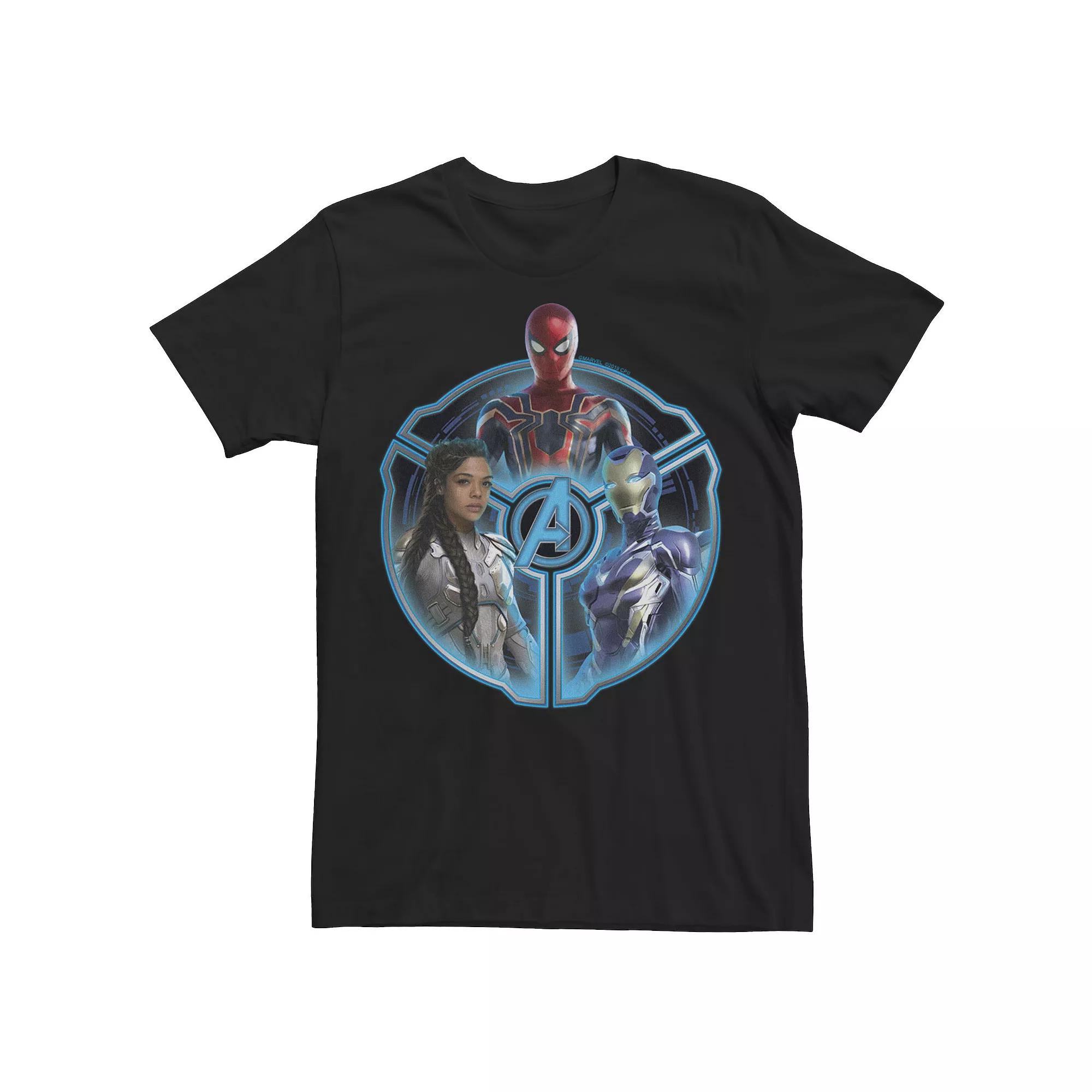 Men's Marvel Avengers Endgame Techno Group Shot Circle Portrait Tee,  Product Image