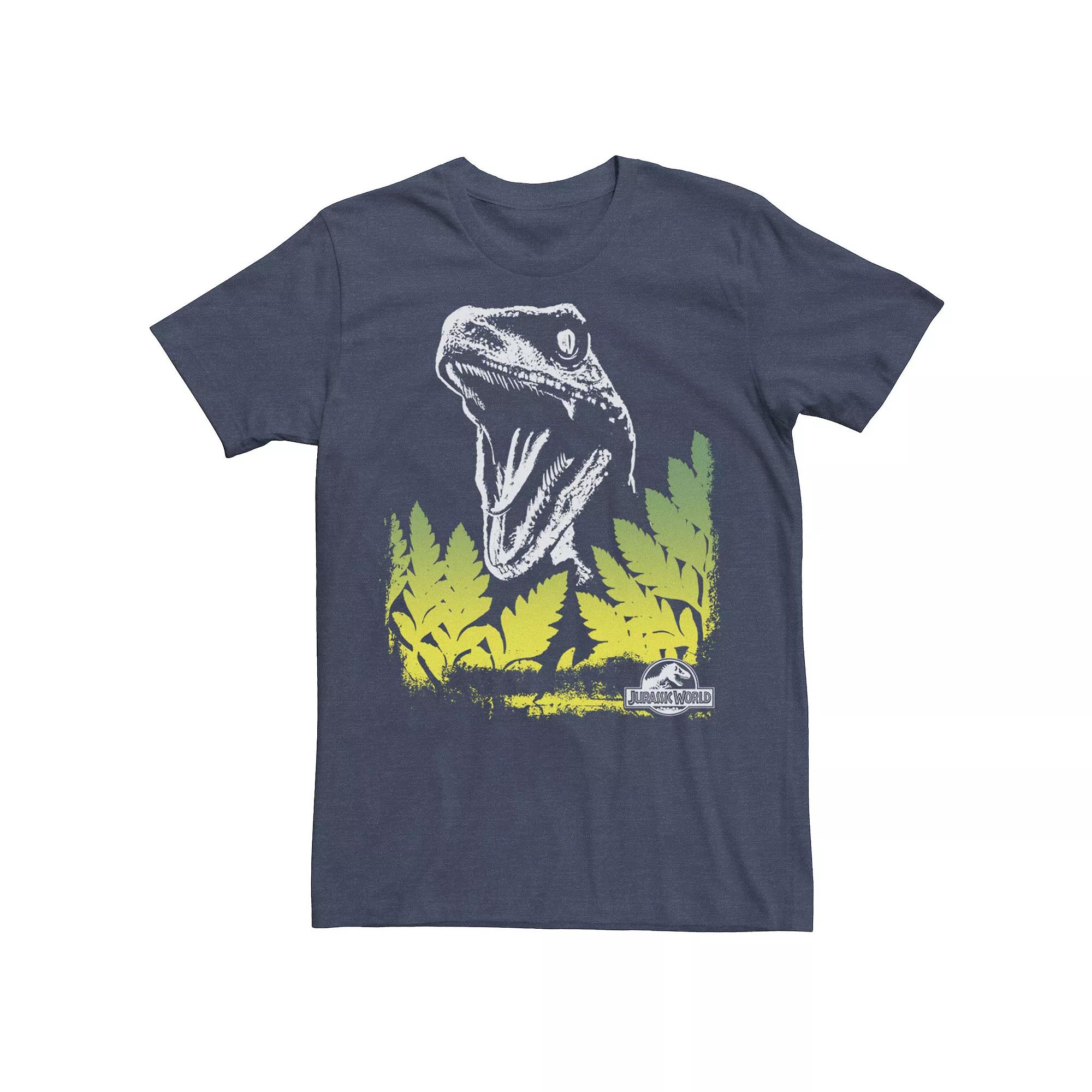 Men's Jurassic World Raptor Roaring Behind Bushes Graphic Tee,  Product Image