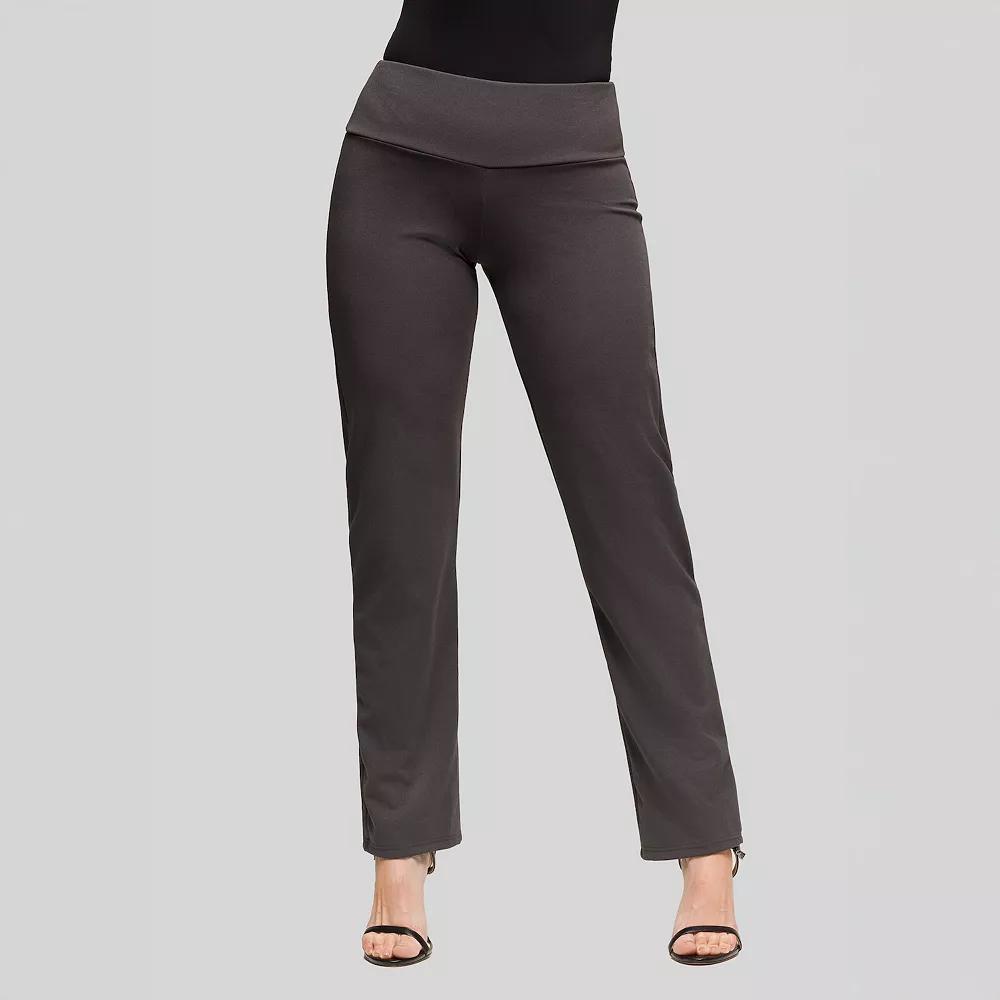Women's 24Seven Comfort Apparel High Waist Stretch Dress Pants,  Product Image