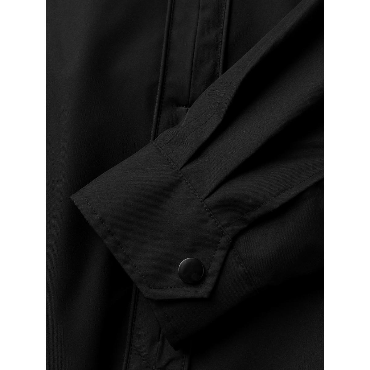 Plus Size Pockets Zipper-Front Hooded Bomber Jacket Women Black Leisure Drawstring Loose Ladies Casual Winter Coats BloomChic 26/4X Product Image