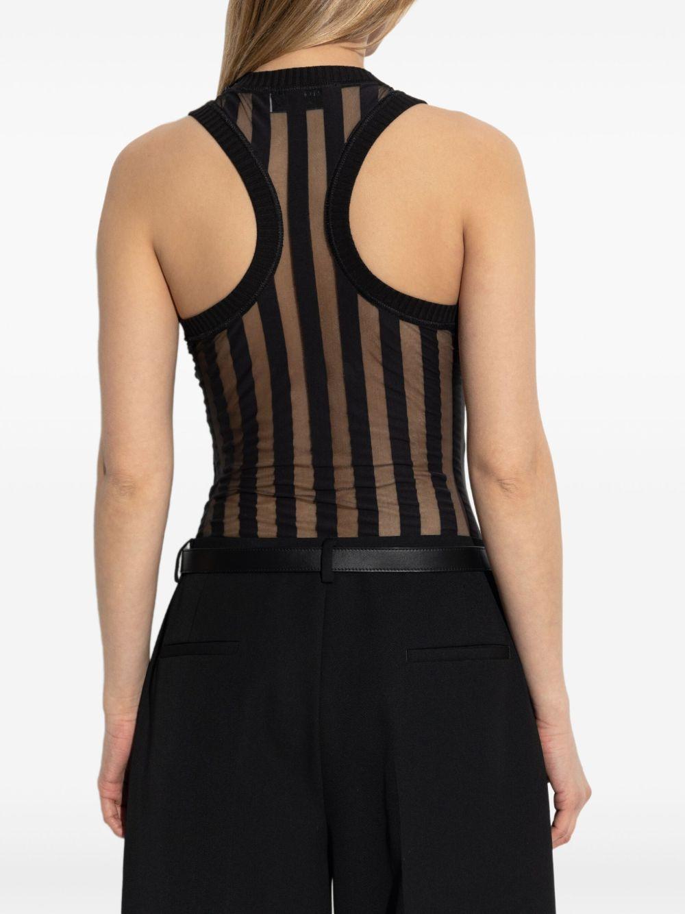 Edam sheer striped bodysuit Product Image