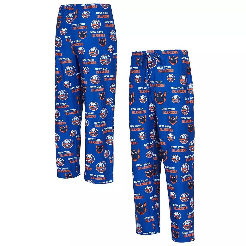 Men's Concepts Sport  Royal New York Islanders All Over Print Knit Pants, Size: XL, Isl Blue Product Image