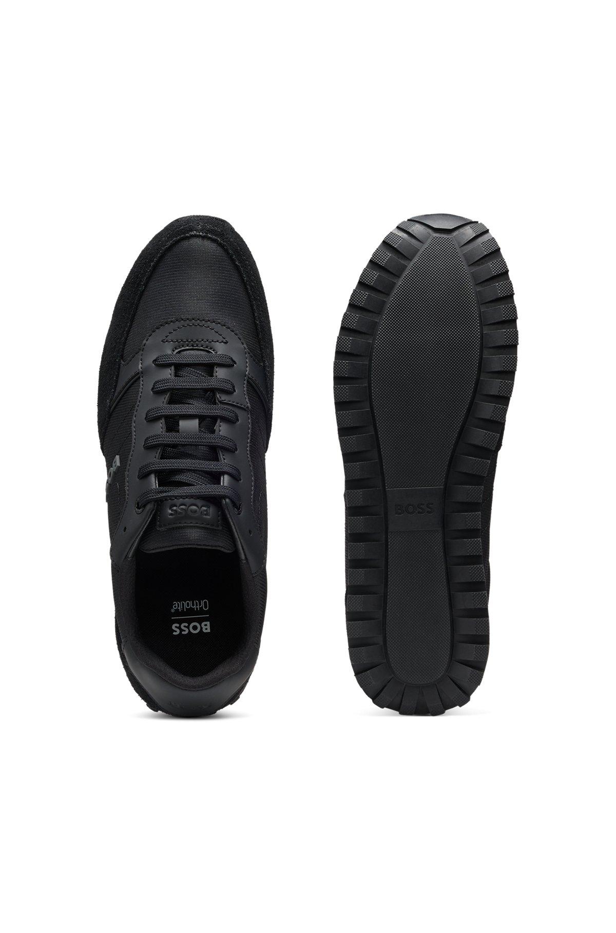 Running-inspired trainers with faux-leather trims Product Image
