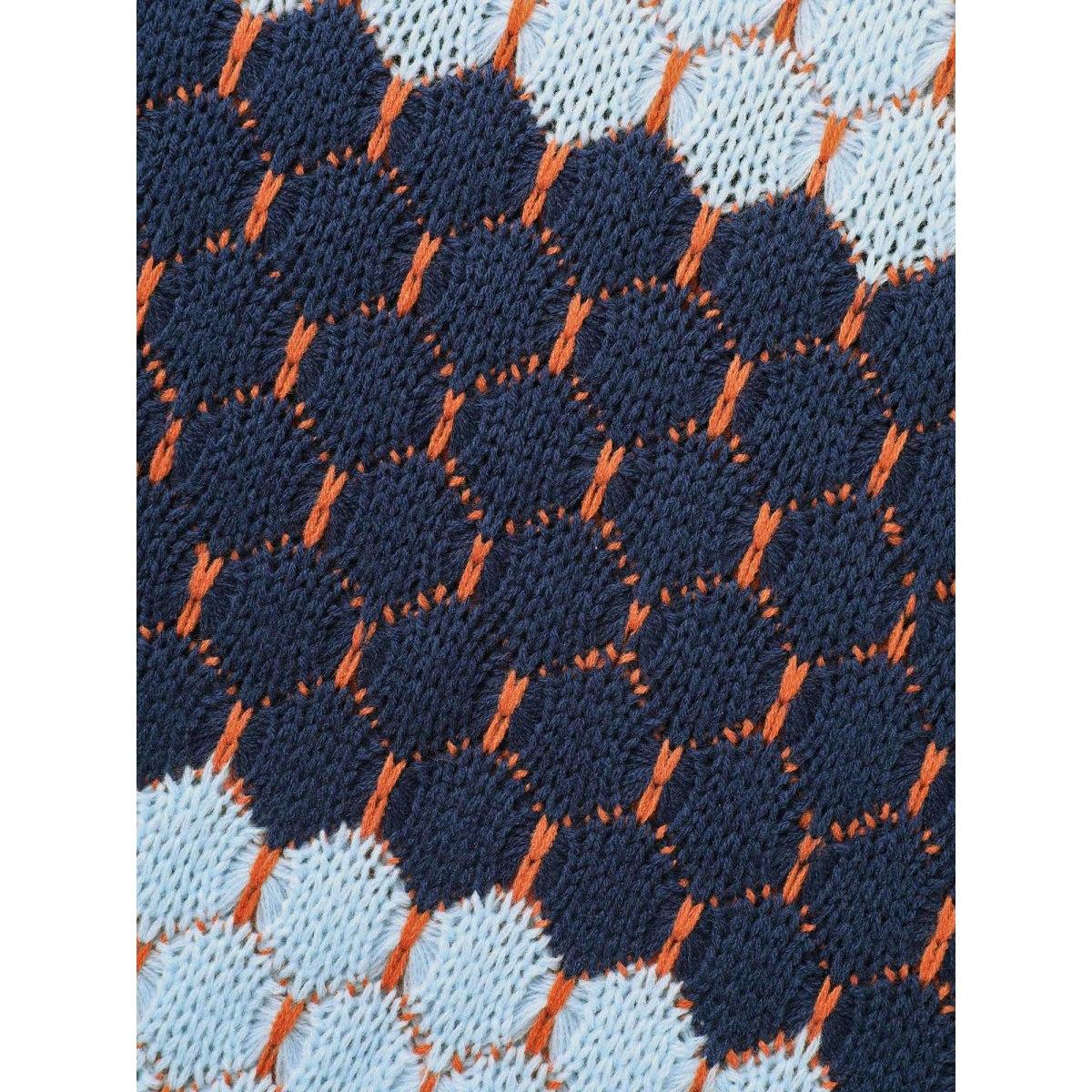 Plus Size Textured Colorblock Contrast Round Neck Pullover Aegean Women Casual Loose Long Sleeve Round Neck Everyday Pullovers BloomChic 14-16/1X Product Image