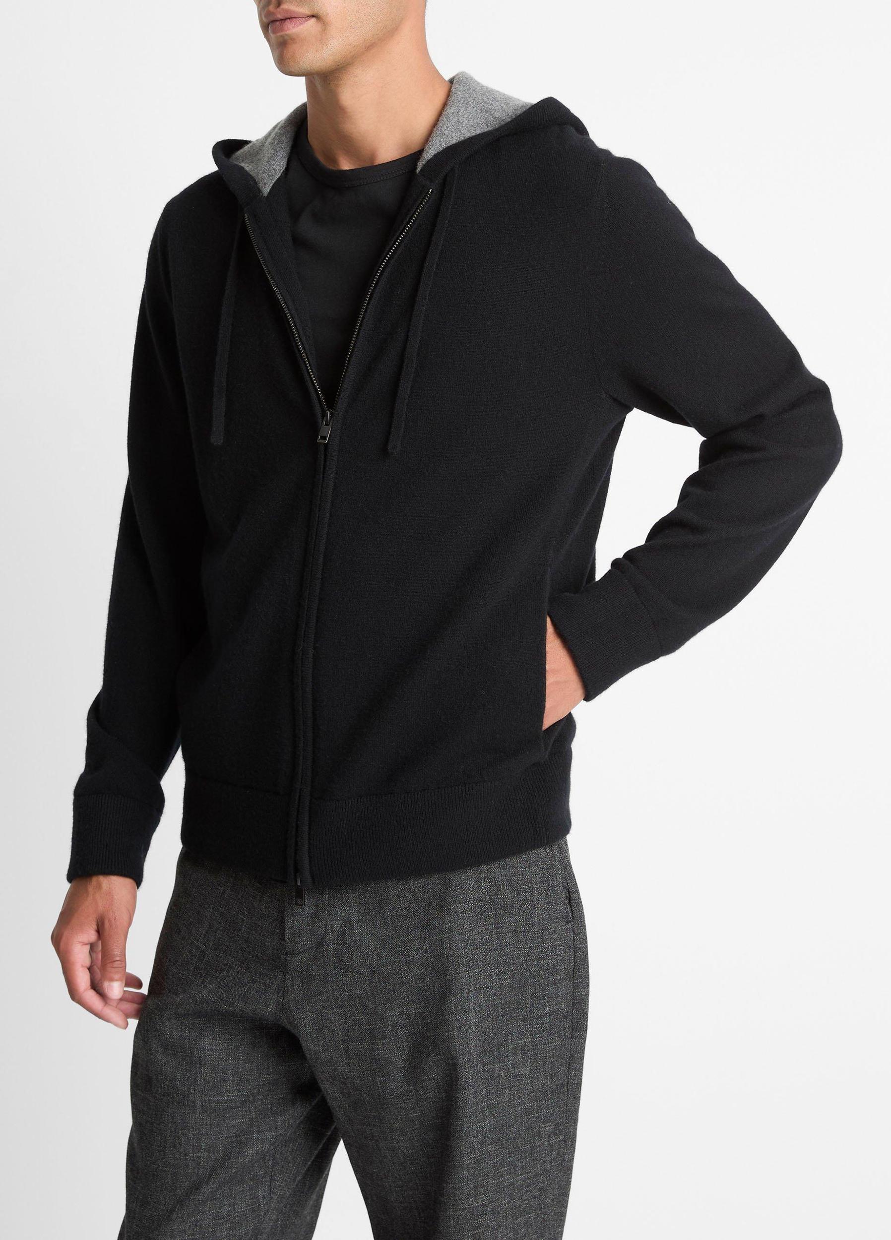 Cashmere Zip-Front Hoodie Product Image