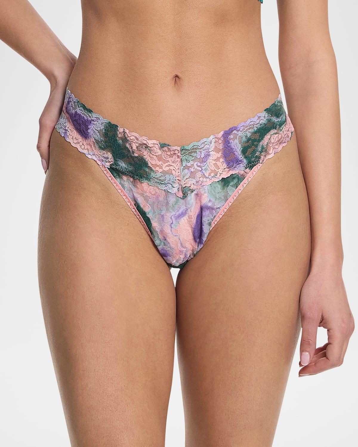 Signature Lace Original Rise Printed Thong Product Image