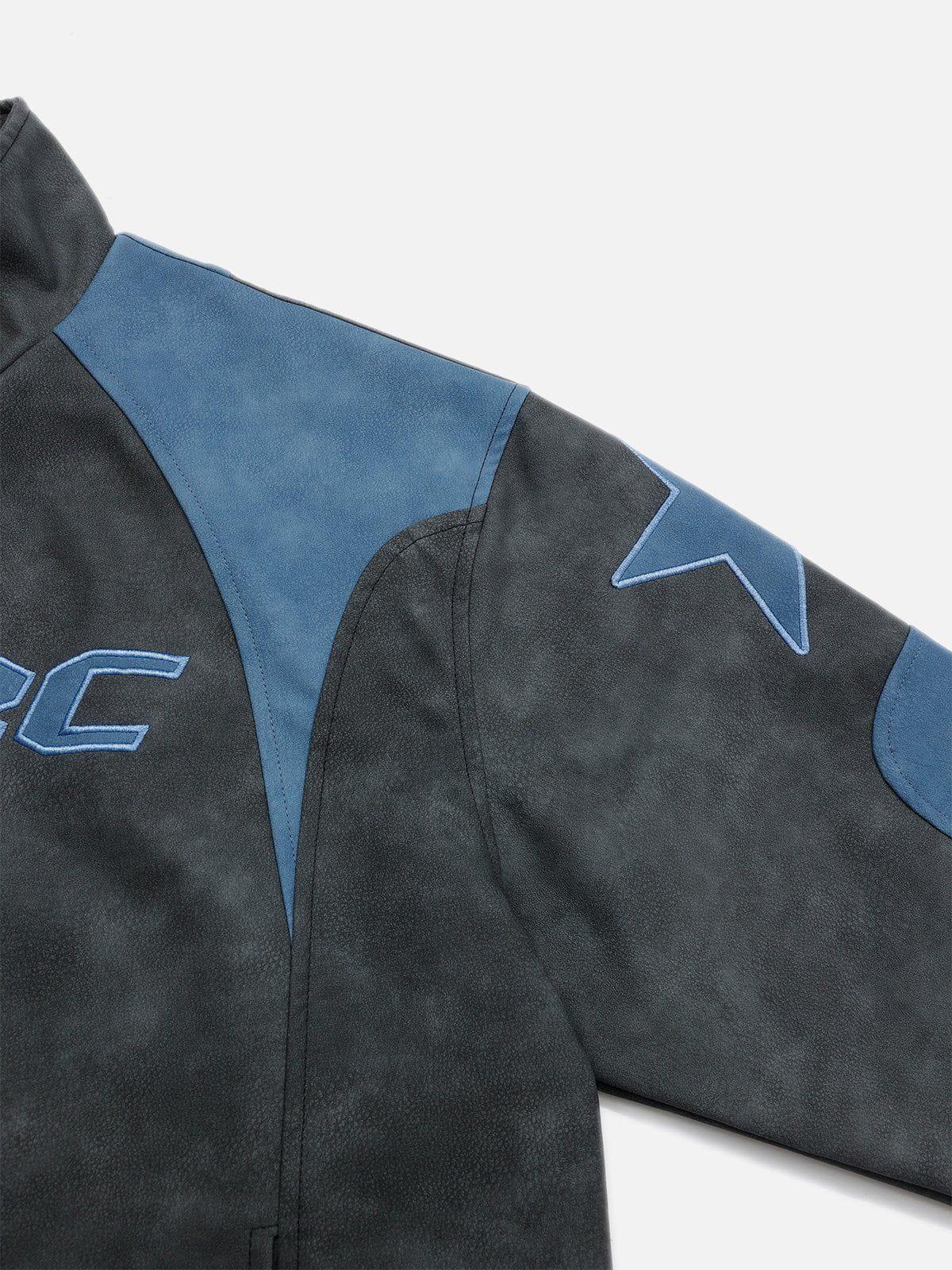 Aelfric Eden Star Graphic Cropped Racing Jacket Product Image