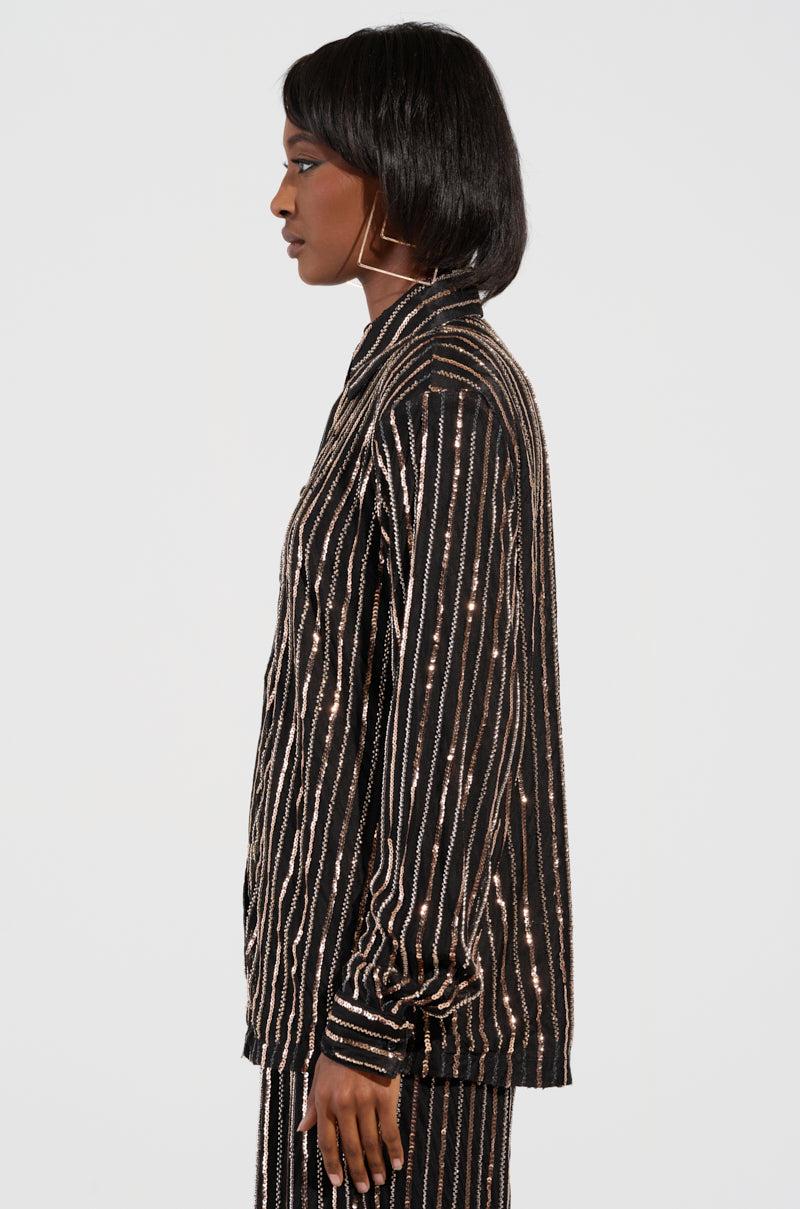 FLASHING LIGHTS BUTTON DOWN BLOUSE Product Image