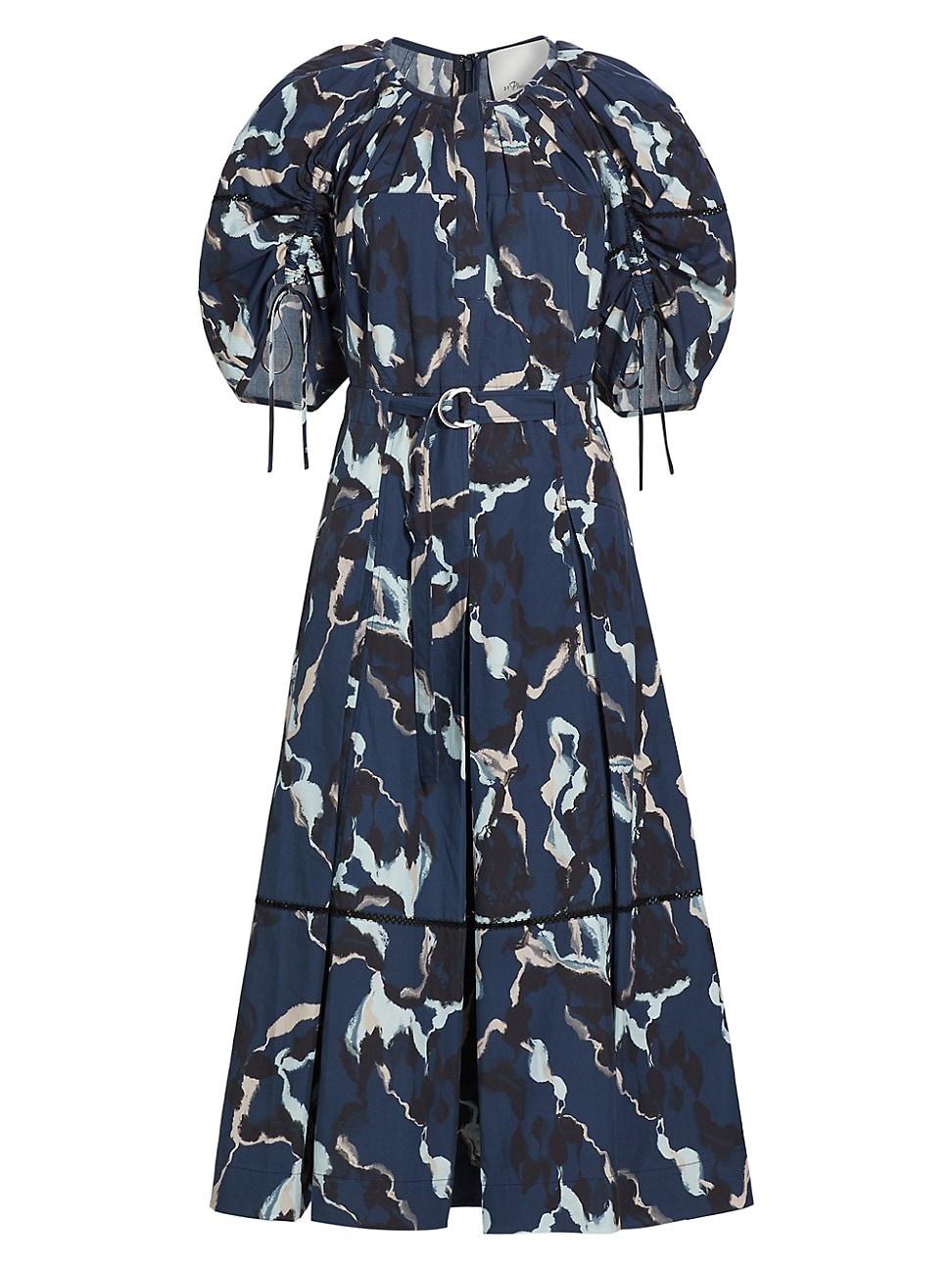 Womens Abstract Vines Belted Dress Product Image