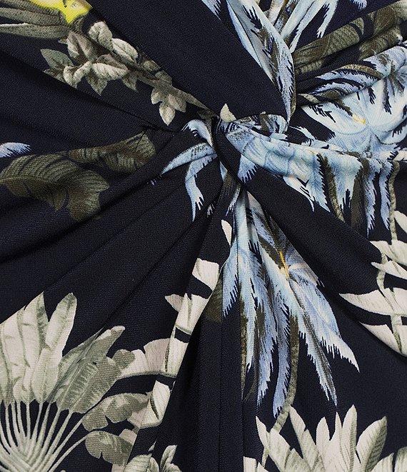 Tommy Bahama Sophia Tropical Palisade Palms Matte Jersey Halter Neck Sleeveless Dress Product Image