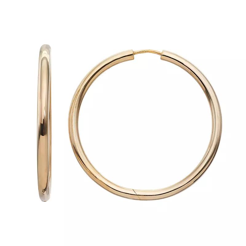 Sterling Silver Endless Hoop Earrings, Women's, White Over Silver Product Image