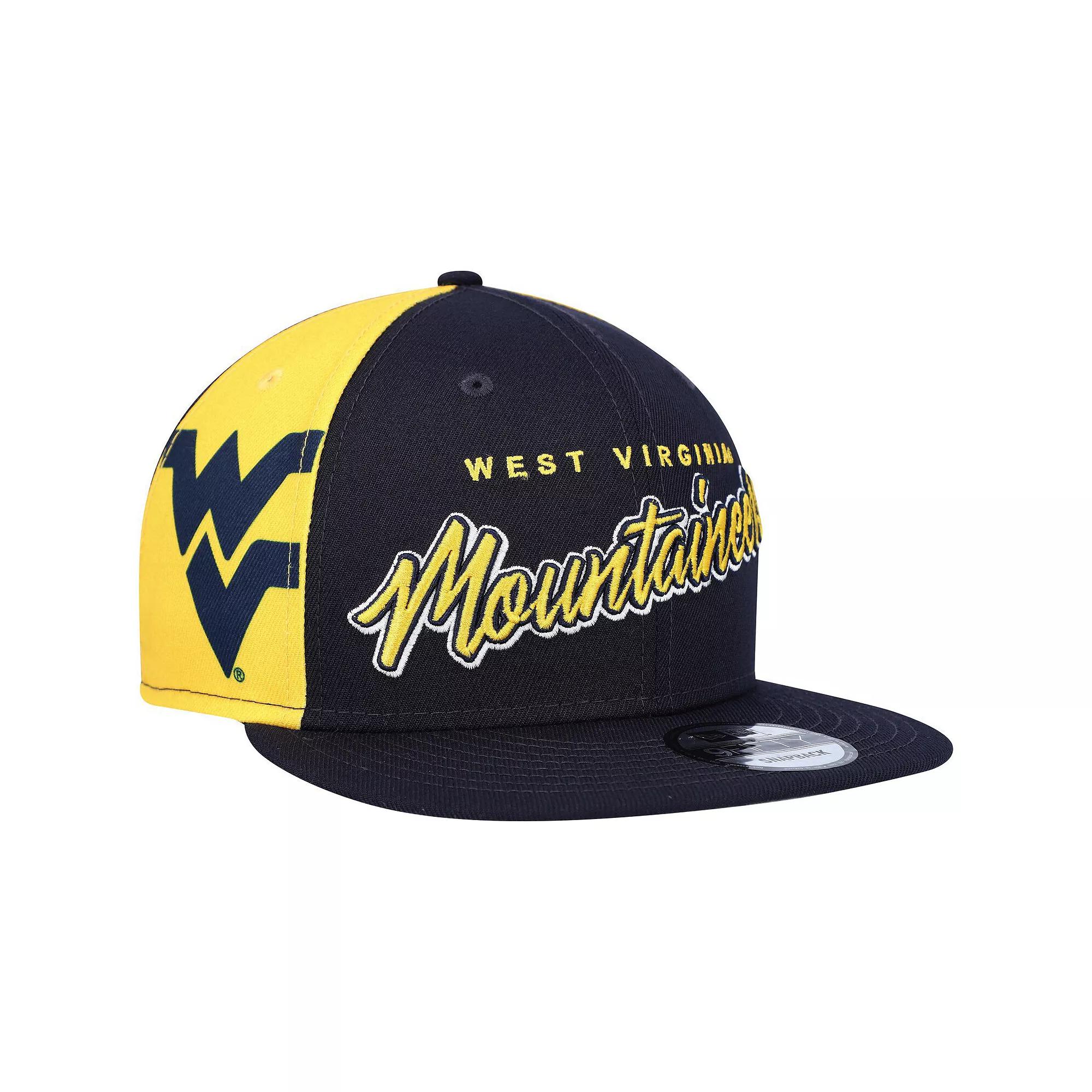 Mens New Era West Virginia Mountaineers Outright 9FIFTY Snapback Hat, Blue Product Image