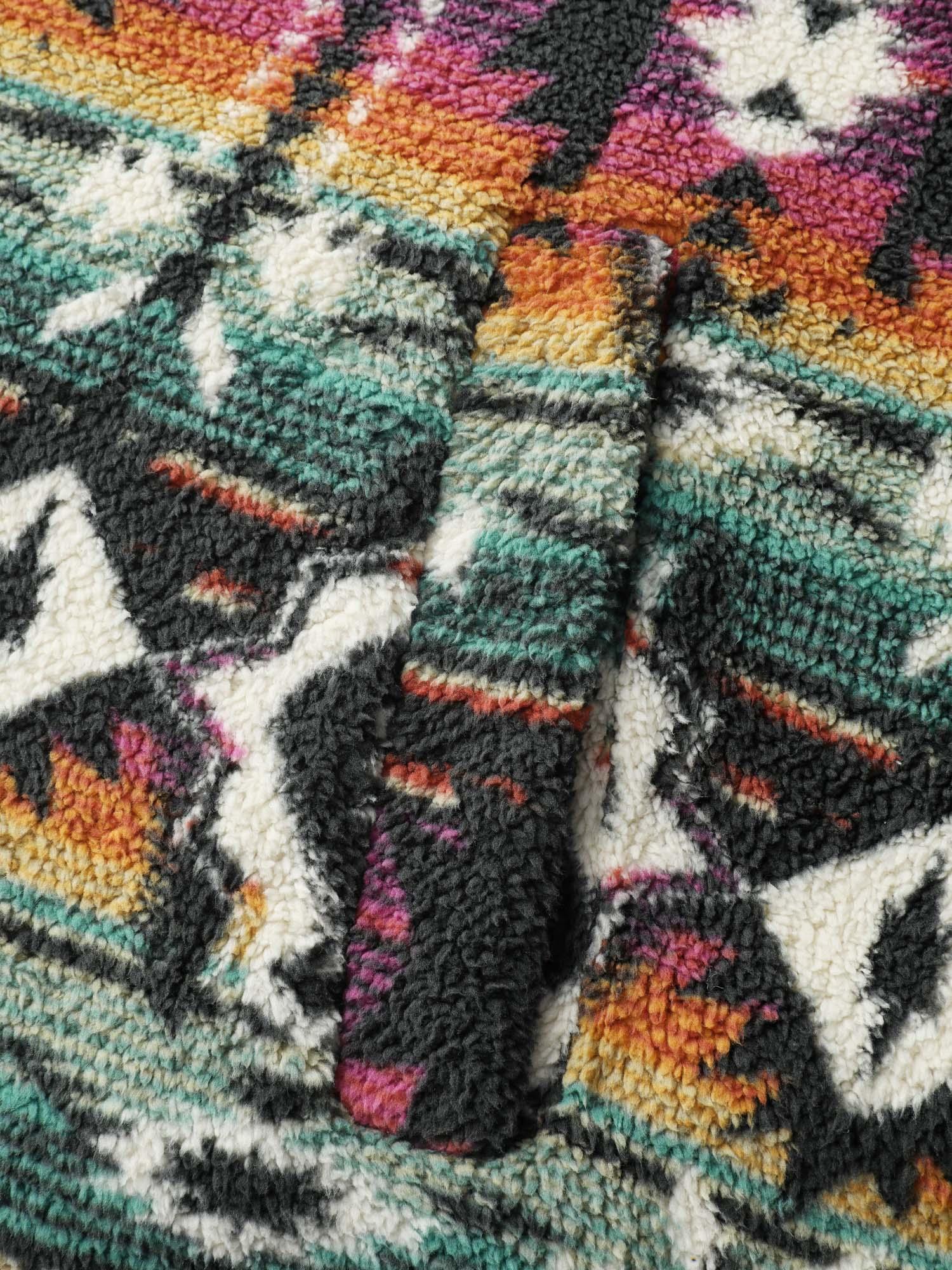 Geometric Velvet Button Pockets Coat Female Product Image