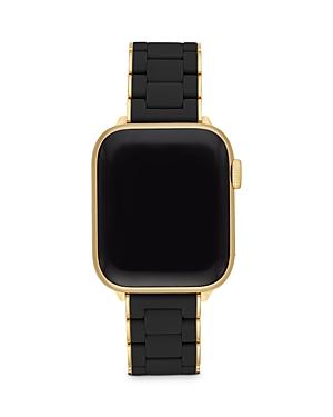 38/40mm Silicone-Wrapped Bracelet Band for Apple Watch, Black/Gold Product Image