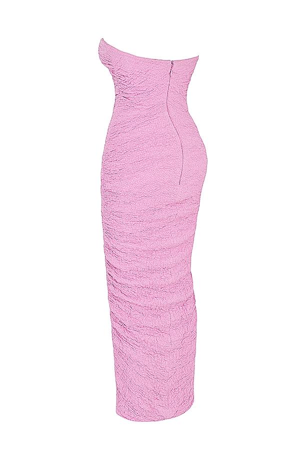 Tana  pink strapless corset midi dress Product Image