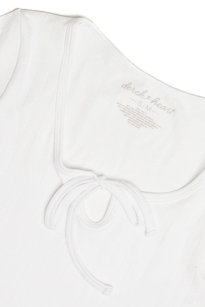 White Tie Neck Seamless Tee Product Image