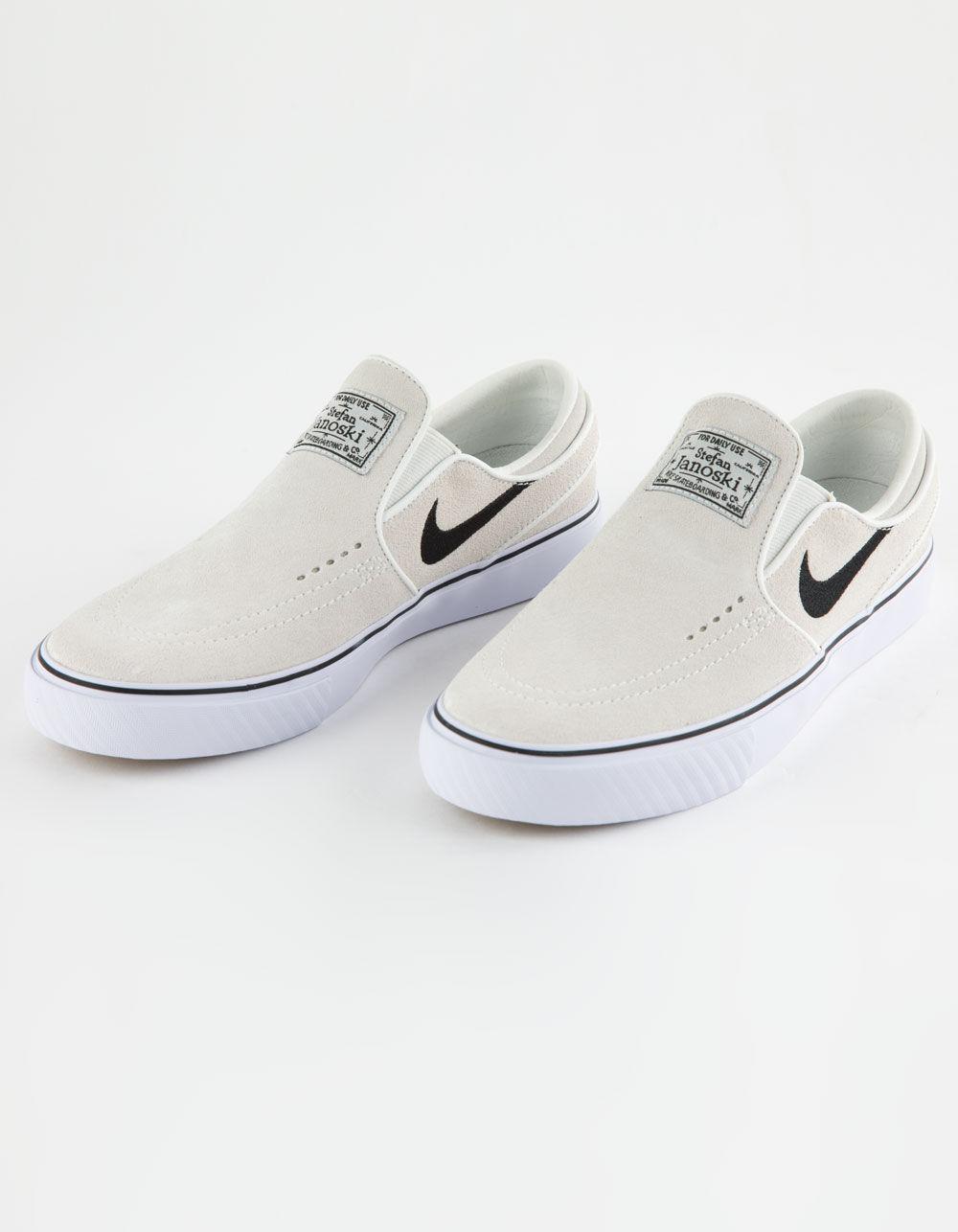 NIKE SB Janoski+ Slip-On Skate Shoes - WHT/BLK Product Image